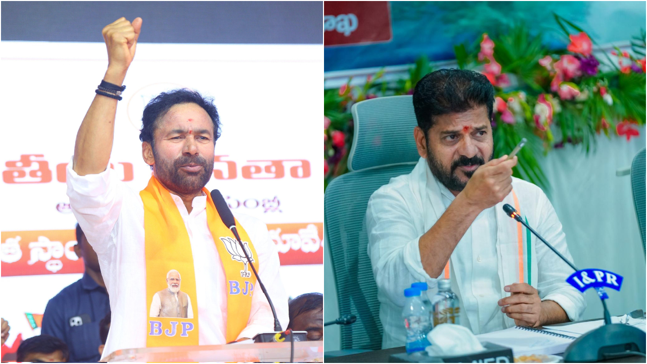 Union Minister G Kishan Reddy (L), Telangana CM Revanth Reddy. Credit: x.com/kishanreddybjp, x.com/revanth_anumula