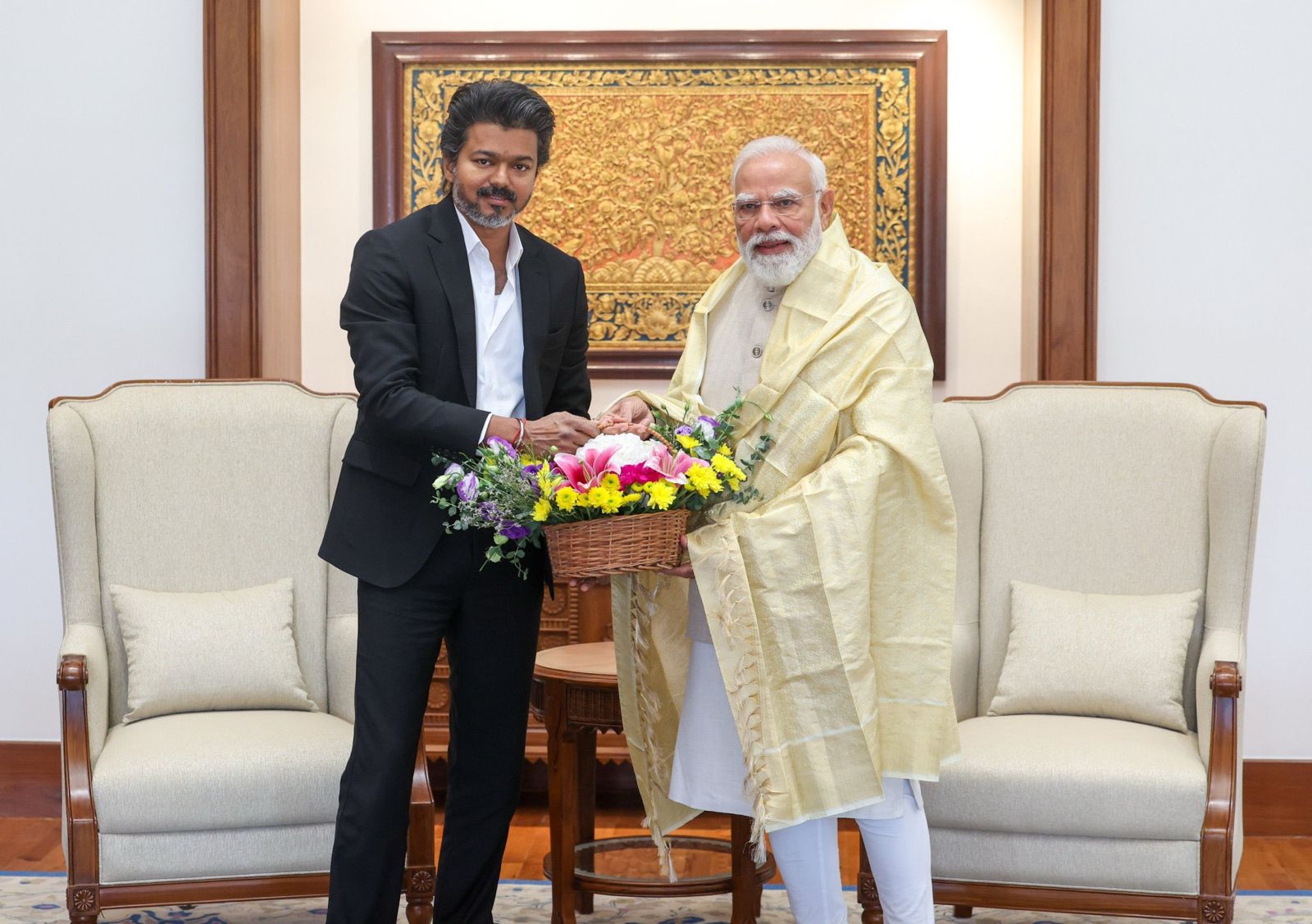 File photo of TN CM Vijay and PM Modi