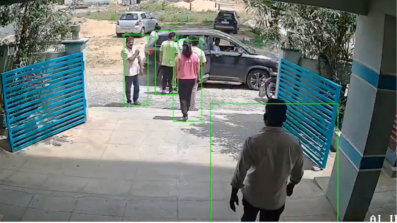 Telangana Police arrested YSRCP spokesperson Nagarjuna Yadav from his residence in Guntur. (CCTV visual screengrab)