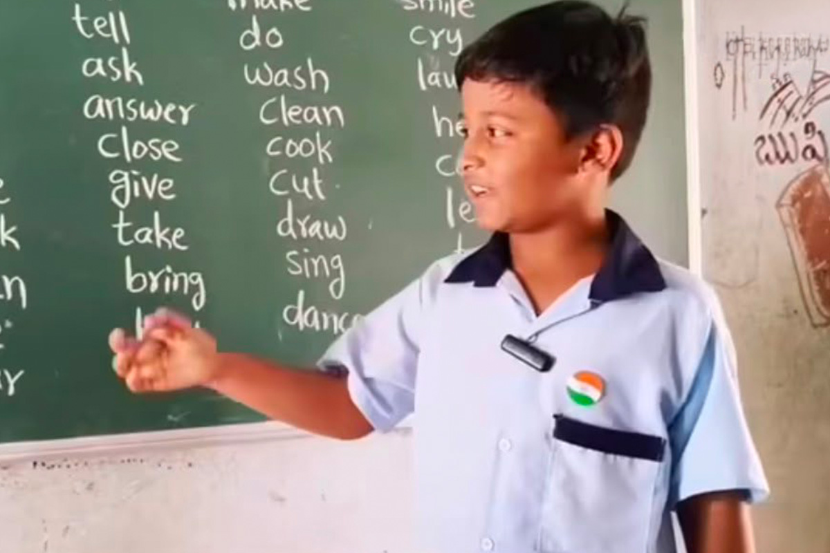 Varun, a fifth-class student from Yadadri Bhuvanagiri district in Telangana.