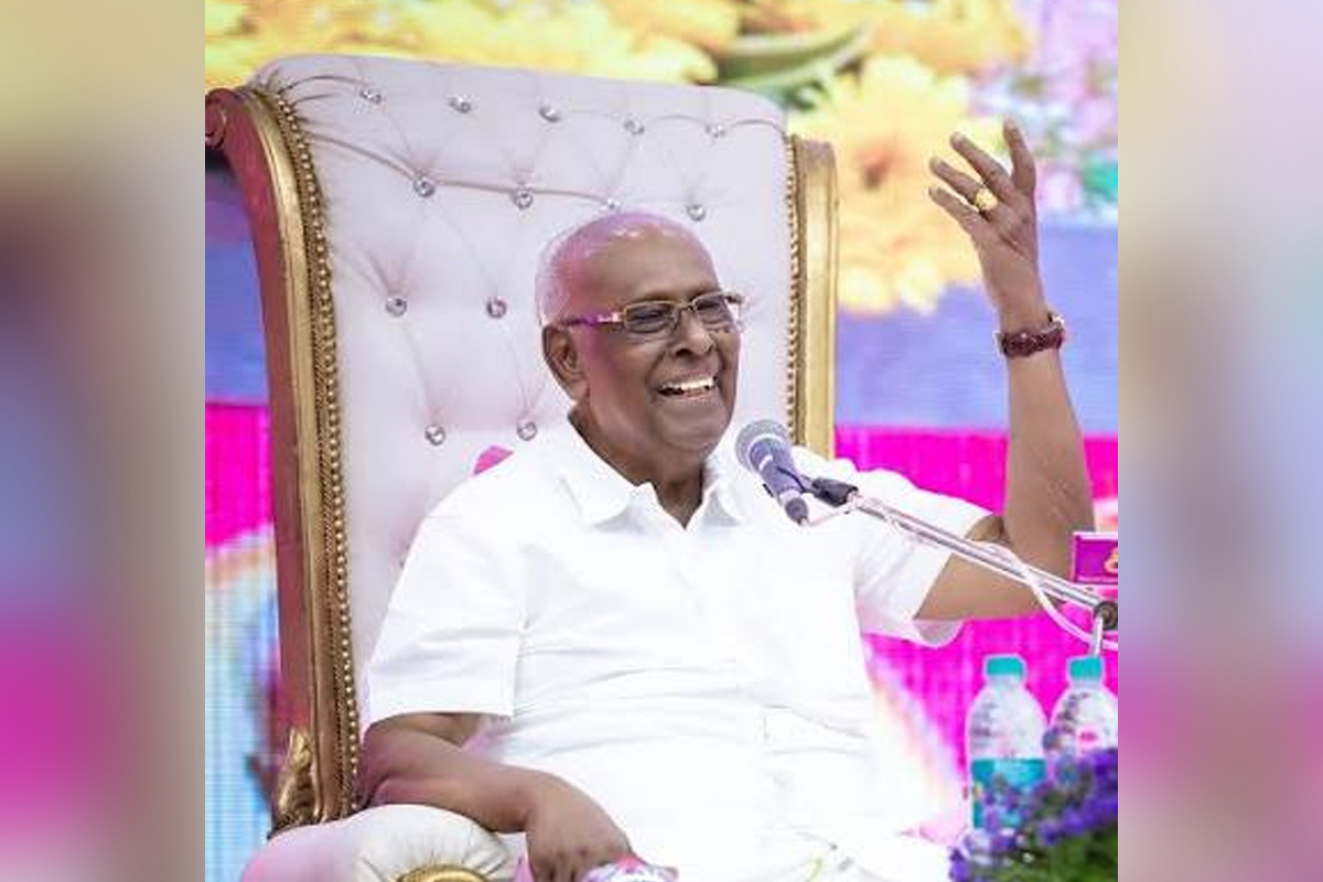 Renowned Tamil scholar and Pattimandram moderator Solomon Pappaiah.