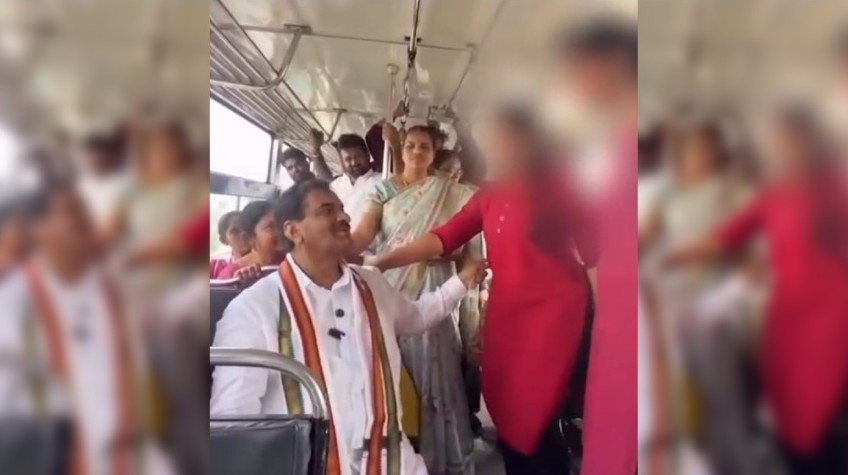 The video showed the man, purportedly Congress MLA Malreddy Ranga Reddy, repeatedly touching the student despite her visible discomfort.