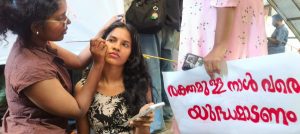 Artists face-painted protesters