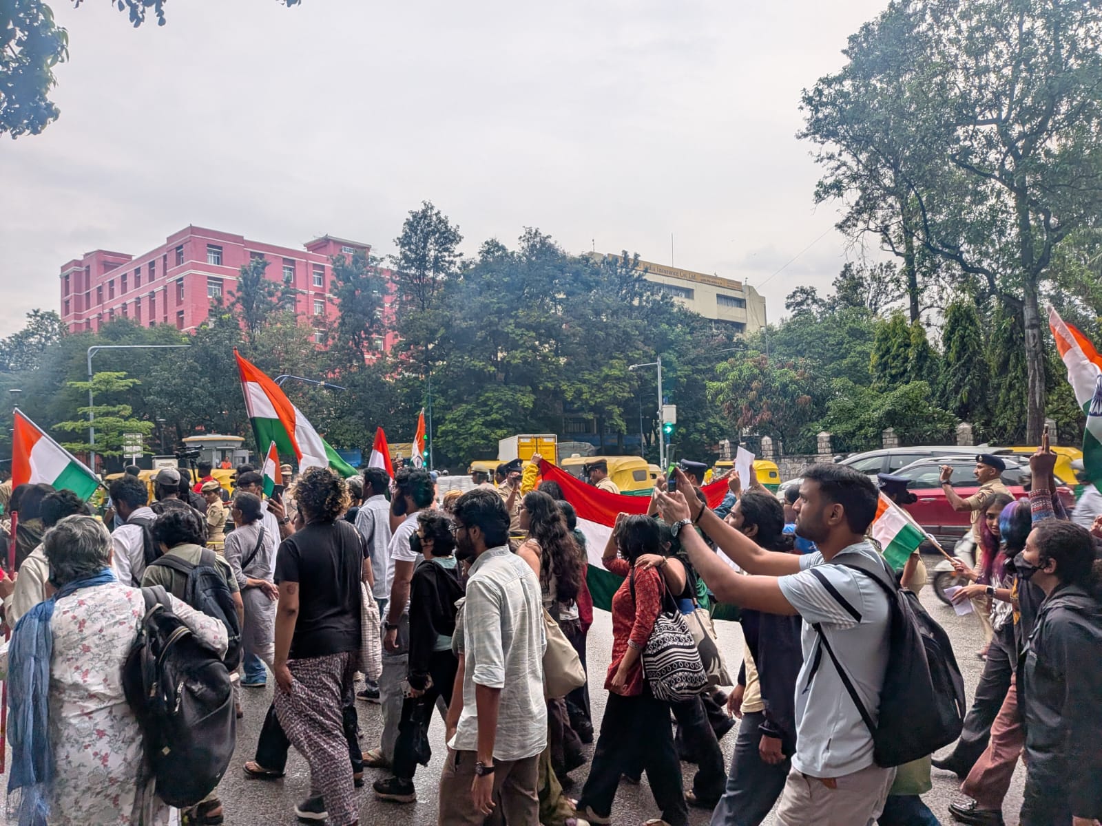 the march came days after police detained several protesters during a demonstration in Bengaluru on Monday.