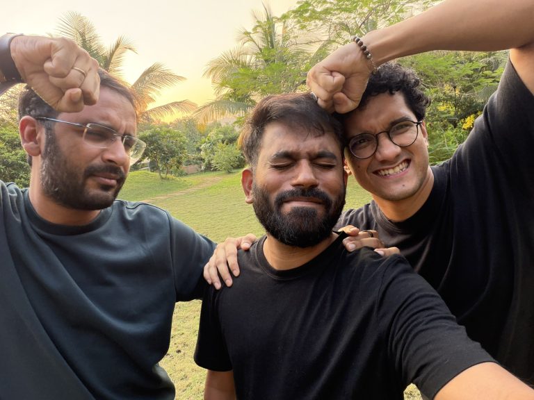 CJP leaders Ashutosh Ranka, Abhijeet Dipke, and Saurav Das. Dipke posted the photo on X, captioned "Internal rift" on 26 October.