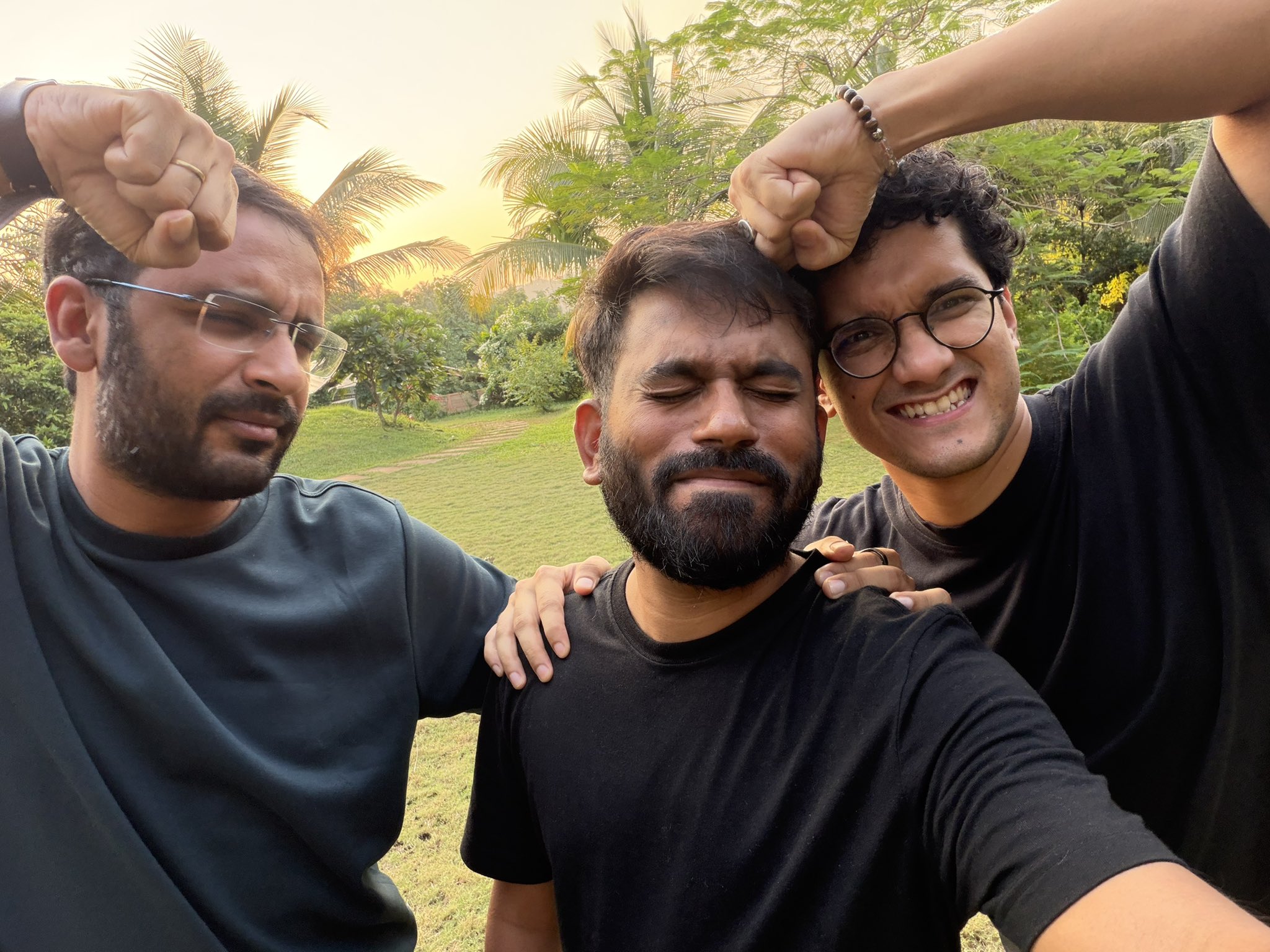 CJP leaders Ashutosh Ranka, Abhijeet Dipke, and Saurav Das. Dipke posted the photo on X, captioned "Internal rift" on 26 October.