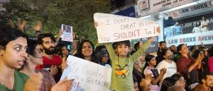 Children were also present at the protest with their parents