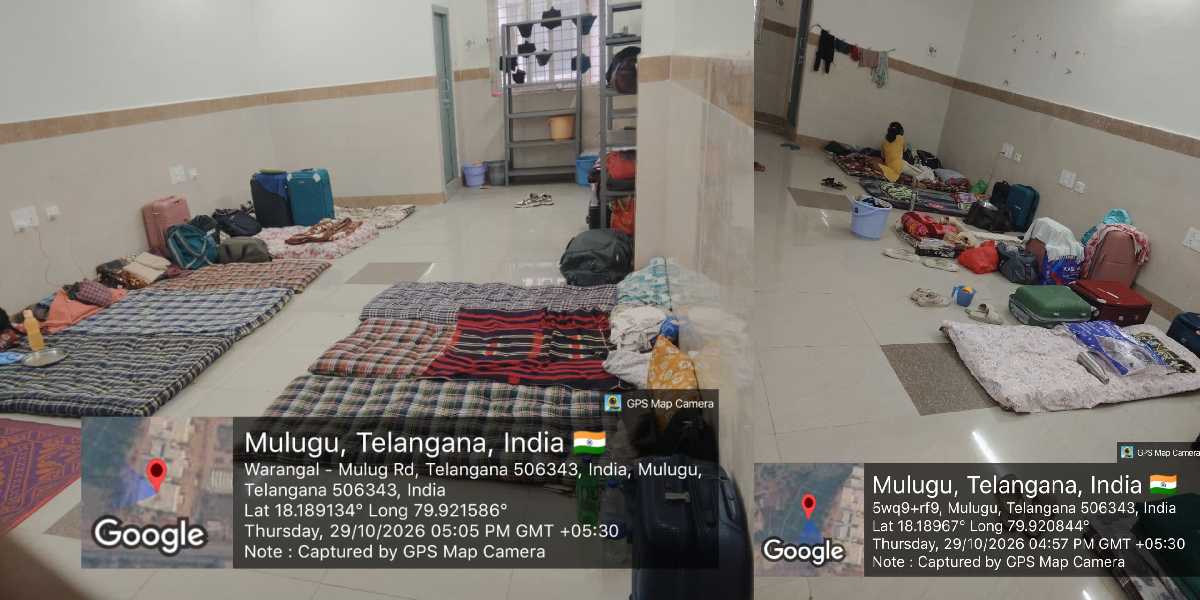 At Telangana’s Mulugu GMC, lack of adequate hostel beds leaves the 2026 batch sleeping on the floor