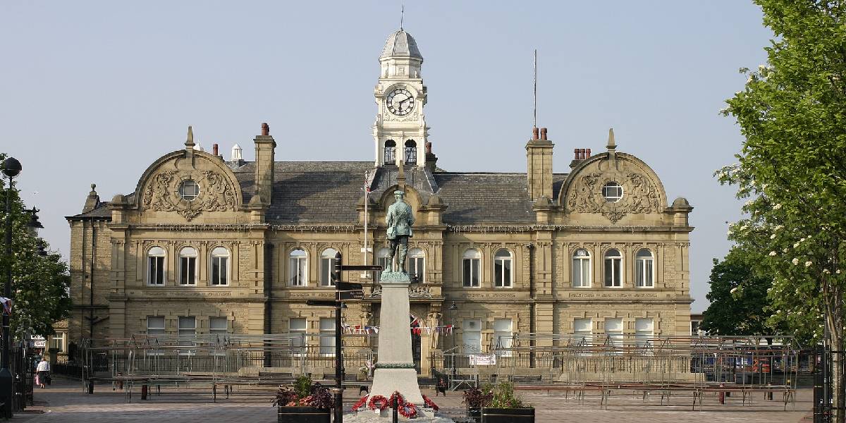 An image of Ossett Town Hall, where the incident reportedly took place