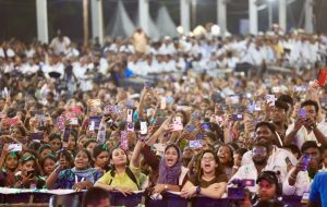 Crowd at the 6th edition of  'Chhatron Ki Goonj'  in Chennai. (@INCIndia/X)