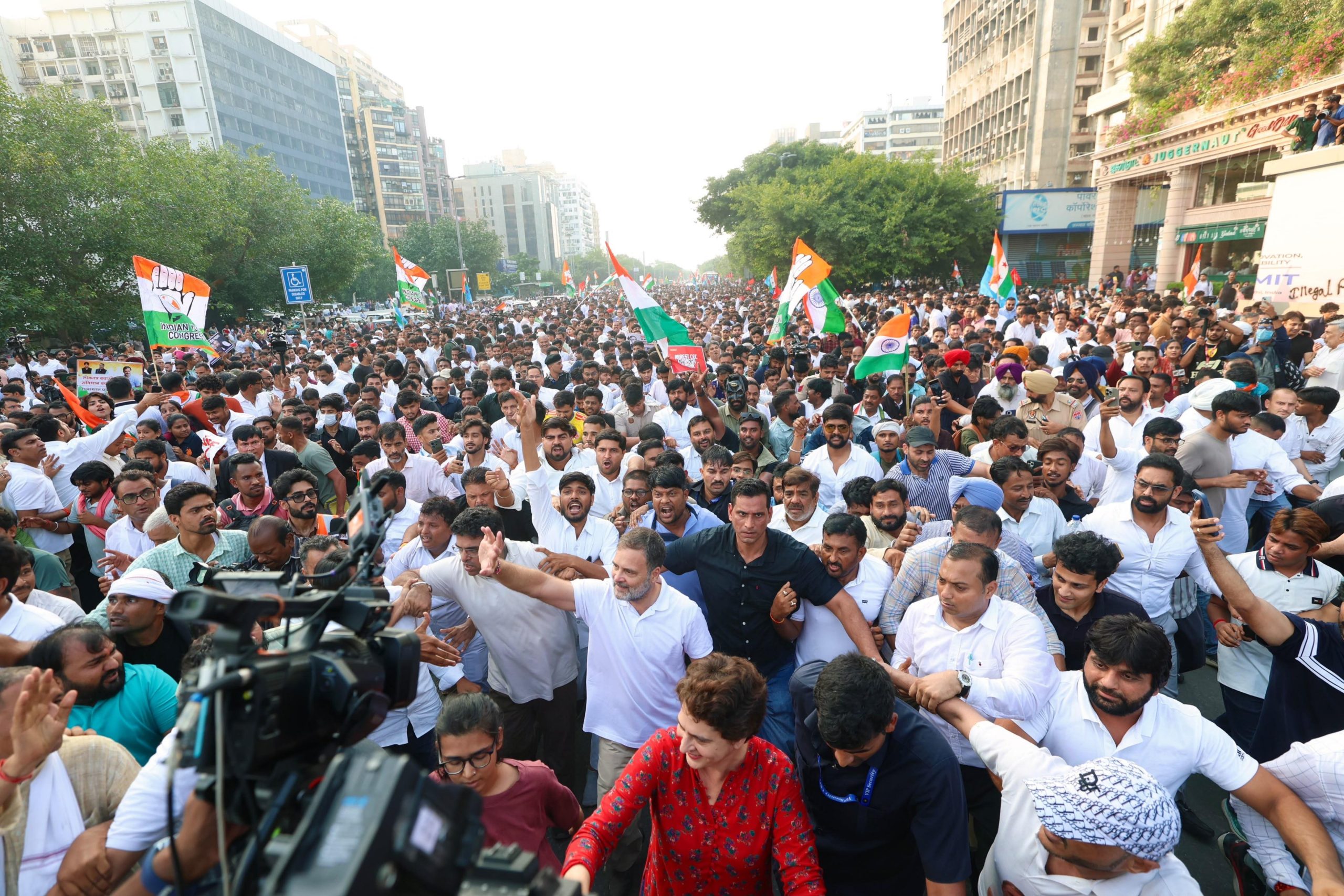 The INDIA bloc rally on Monday.