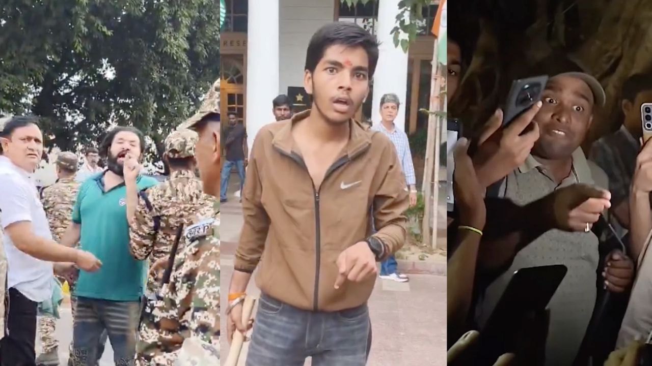 Anti-SIR protests: Baton-wielding right-wing activists abuse protesters, journalists, while Delhi Police stand by