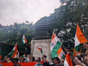 Protesters drew parallels between present-day restrictions and colonial-era controls on demonstrations.