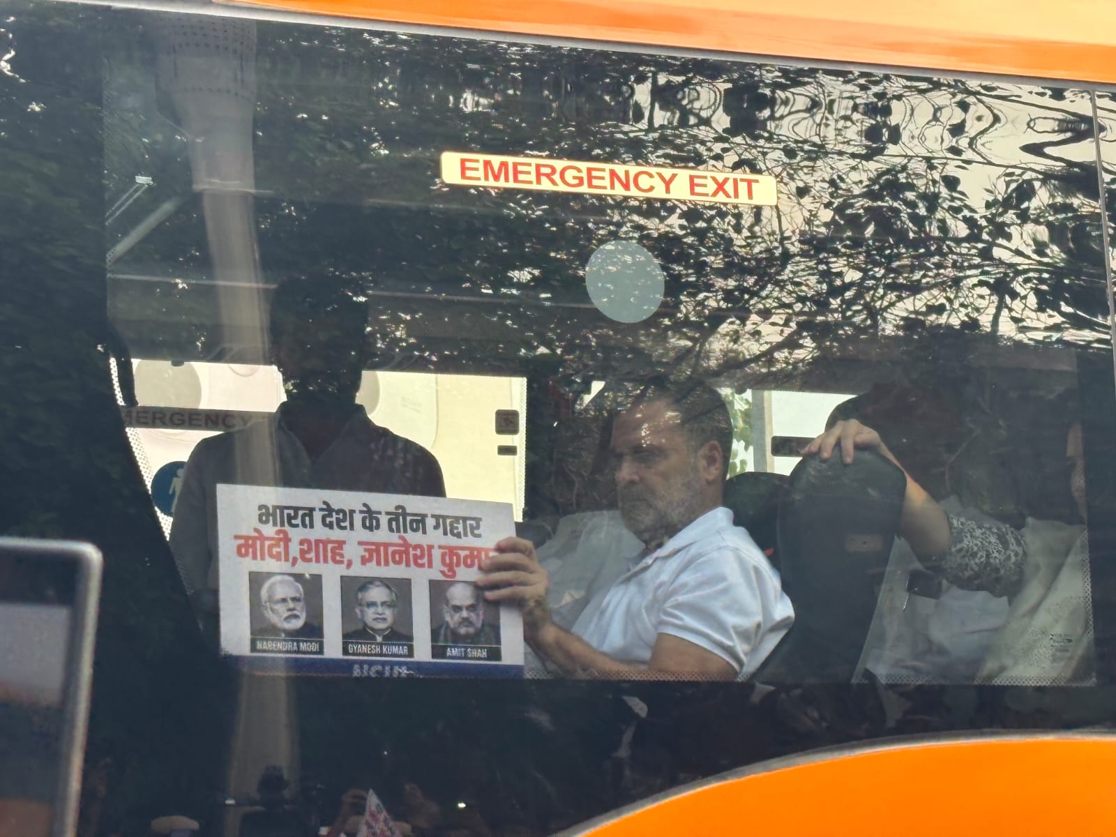 Rahul Gandhi during the 'Sack Gyanesh Kumar' protests.