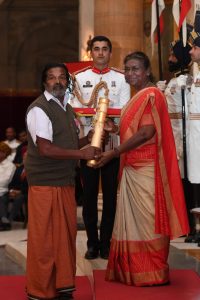 Raman Cheruvayal being conferred Padma Shri in field of Agriculture in 2023 