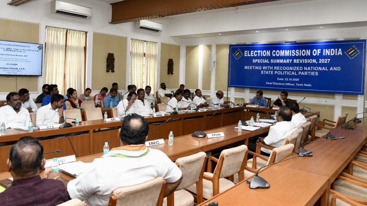 Tamil Nadu: Nine parties walk out of CEO’s all-party meeting on Special Summary Revision, demand CEC’s resignation