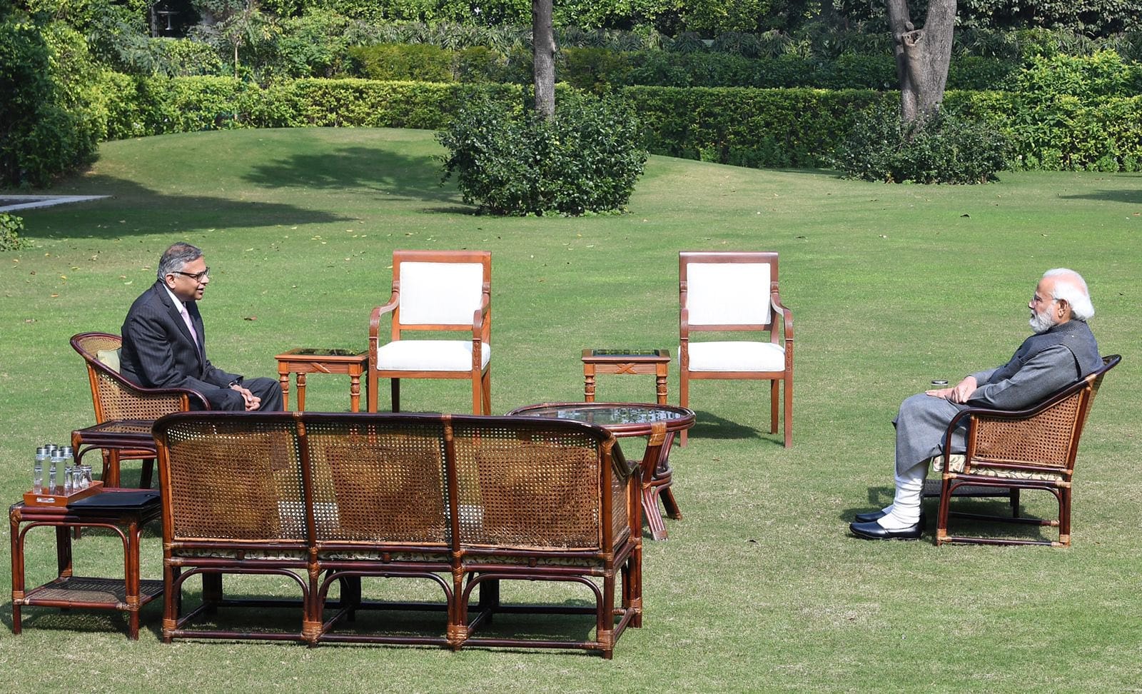 N Chandrasekaran, the Chairman of Tata Sons, seen with Prime Minister Modi in this file photo.