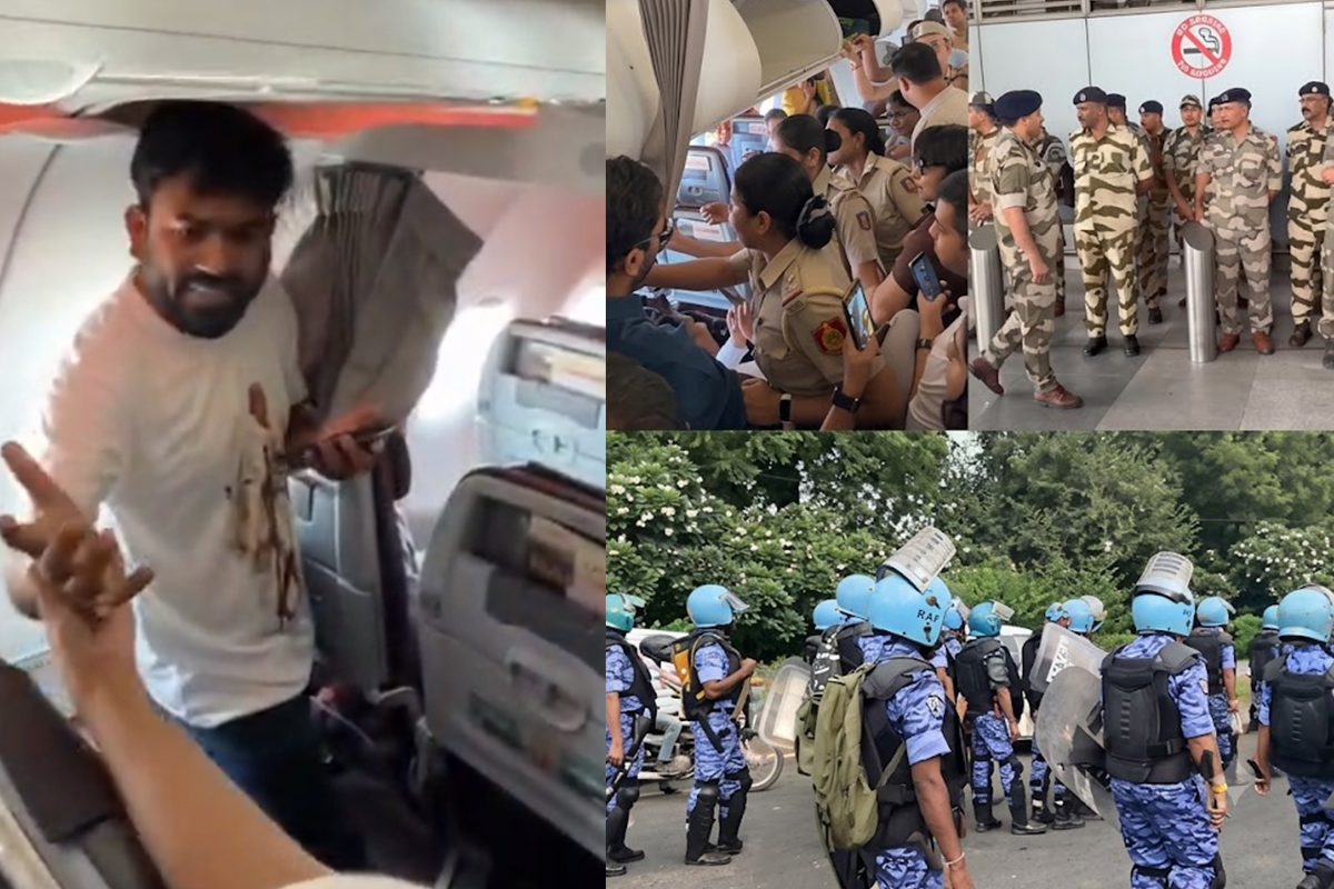 Delhi Police entered the Air India plane in which Abhijeet Dipke was travelling and detained him and his fellow CJP leaders.